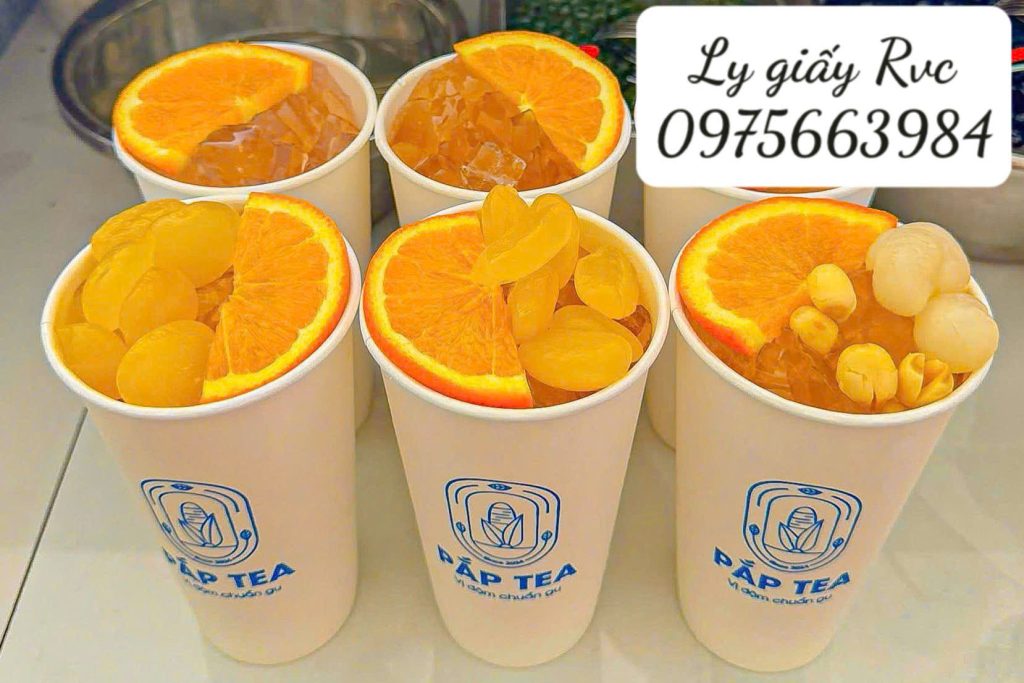 Ly giấy đựng trà trái cây, trà sữa 