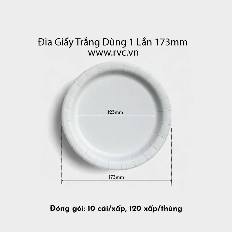 Đĩa giấy 7inch đựng thức ăn 