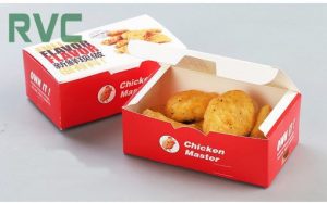 Hộp giấy đựng gà rán có nắp gài