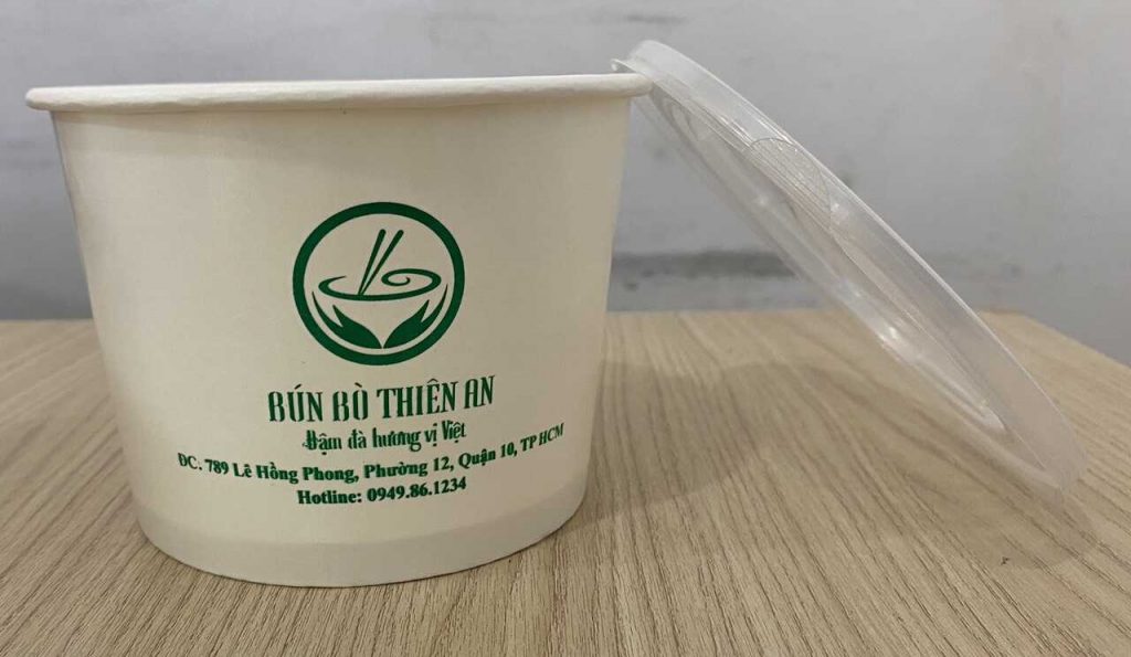 Hộp giấy đựng thức ăn tròn có nắp kín nước