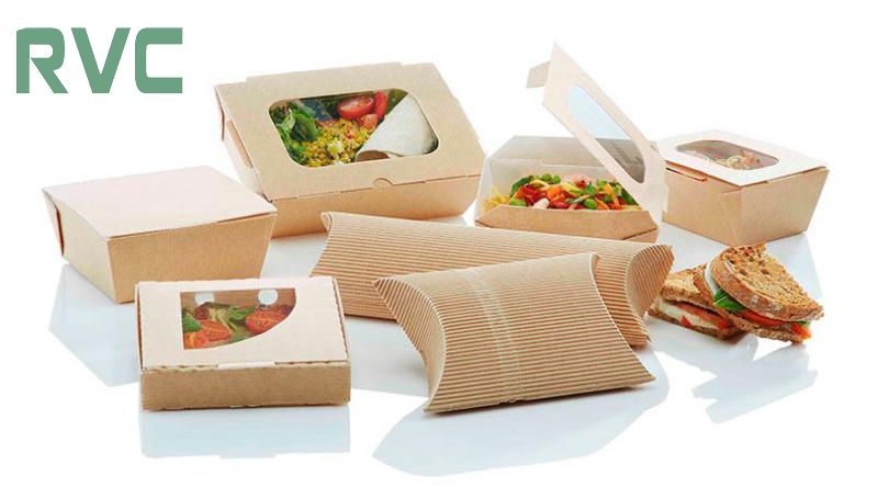 Hộp giấy đựng thực phẩm nắp bóng kính dễ dàng nhìn được thực phẩm bên trong