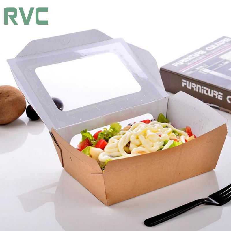 Hộp giấy đựng thực phẩm bằng chất liệu giấy kraft phù hợp cho các món ăn nhiều dầu mỡ