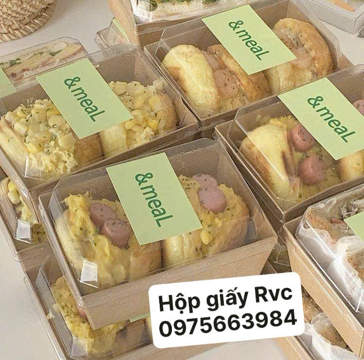 Hộp giấy nắp trong 205x150mm nắp PET Hộp giấy nắp trong 205x150mm nắp PET