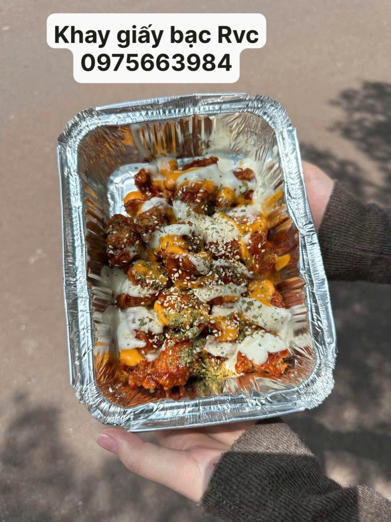 Khay giấy bạc đựng thức ăn 