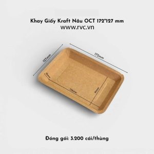 Khay giấy 172x127x16mm đựng thức ăn nhanh