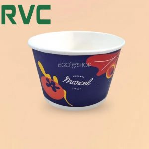 Ly, chén, dĩa giấy được in ấn thương hiệu, hình ảnh sắc nét