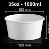 Tô giấy 1000ml đường kính miệng 150mm đựng thức ăn