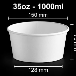 Tô giấy 1000ml đường kính miệng 150mm đựng thức ăn