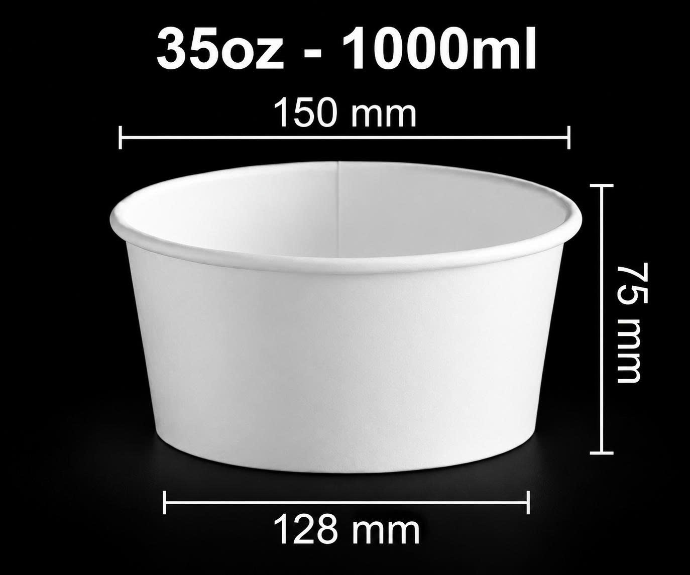 Tô giấy 1000ml đường kính miệng 150mm đựng thức ăn
