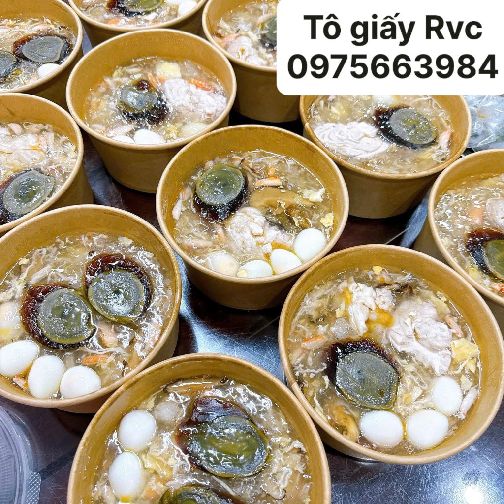 Tô giấy kraft đựng cháo, soup