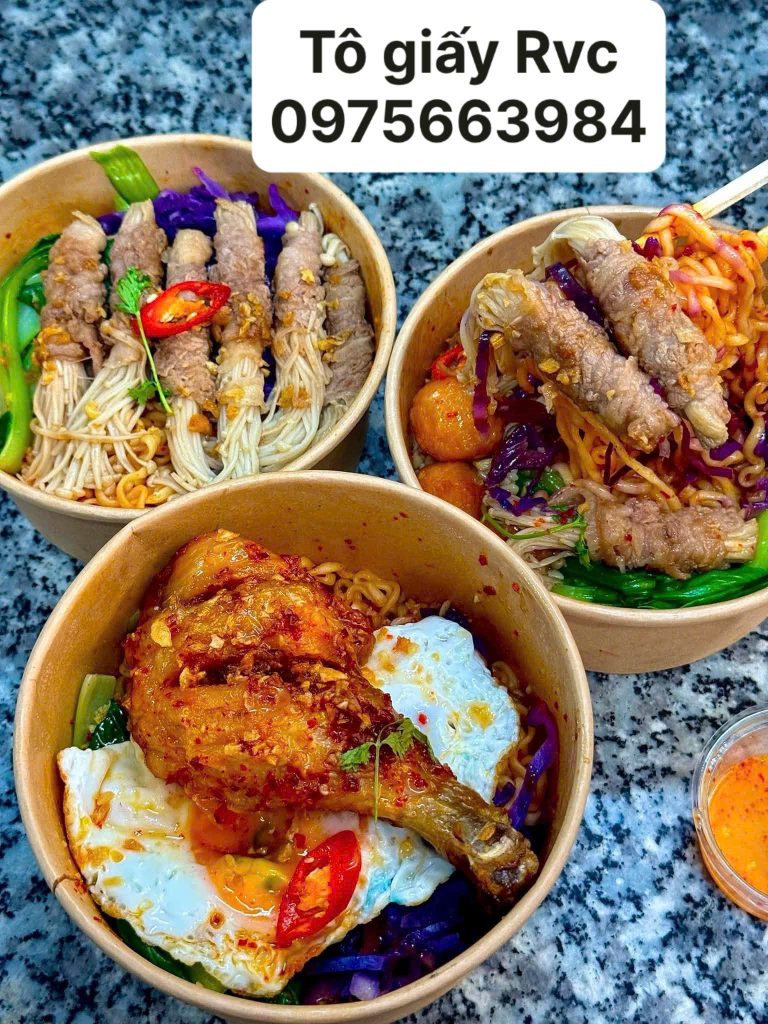 Tô giấy kraft đựng thức ăn 