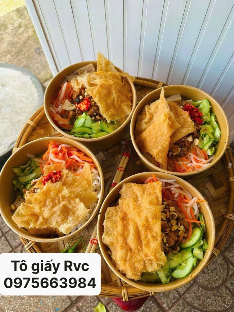 Tô giấy đựng thức ăn in ấn đẹp mắt 