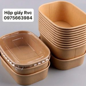 Hộp giấy chữ nhật nắp PET